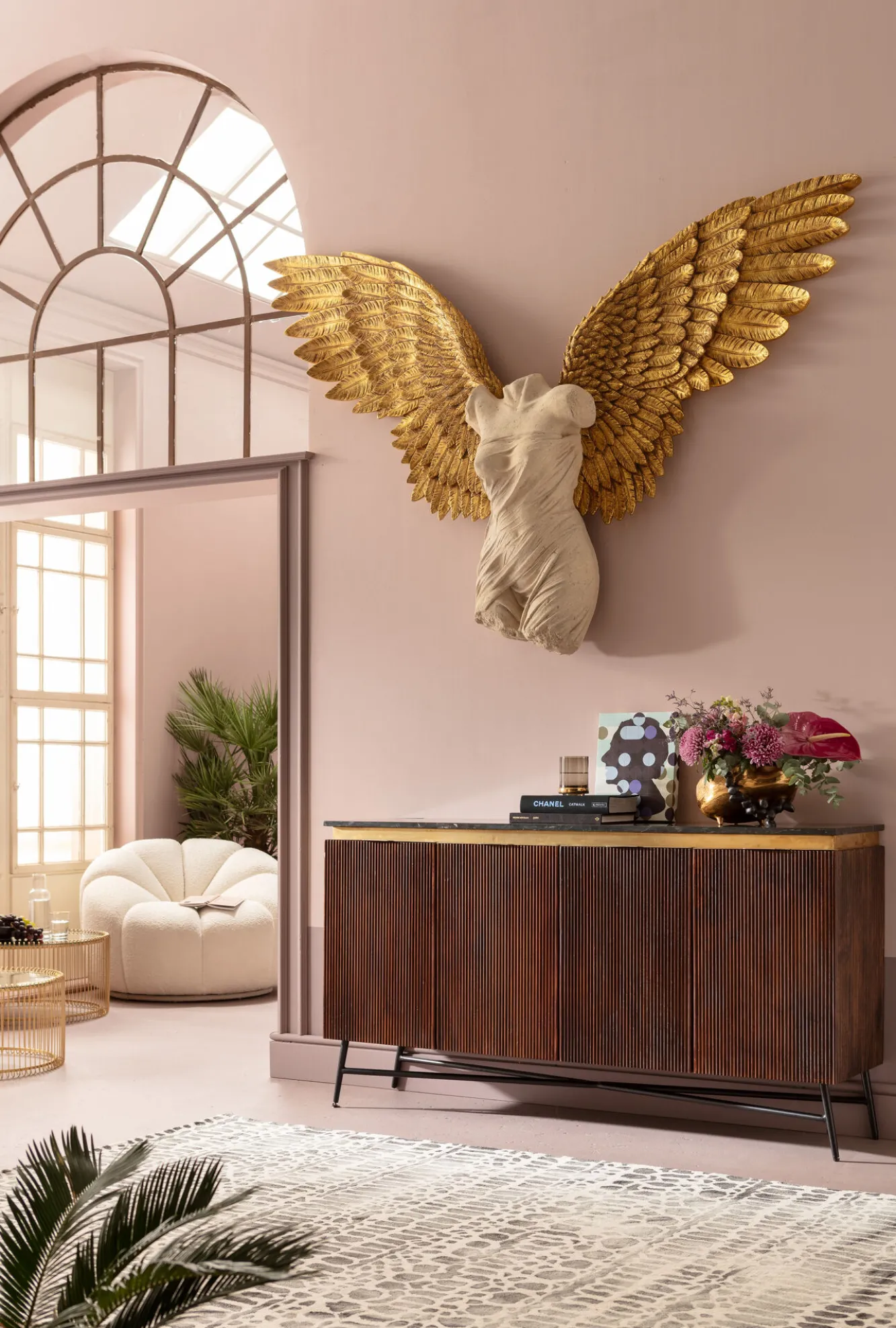 Clearance KARE Design Komoda Catalina 160x86 cm drewno mango ciemnobrązowe - blat marmur - KARE