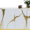 Fashion KARE Design Komoda Cracked 165x80 cm biało-złota - KARE