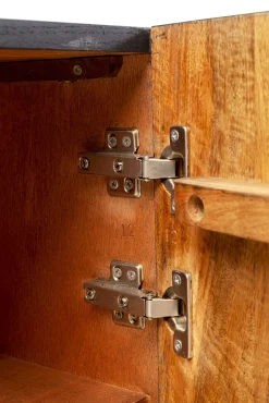 Clearance KARE Design Komoda do salonu 3-drzwiowa czarno-naturalna drewno i fornir 160x75 cm - KARE