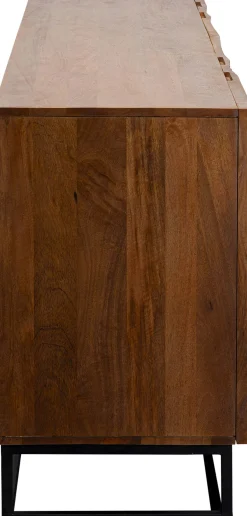 Outlet KARE Design Komoda drewniana czterodrzwiowa boho podstawa czarna 177x75 cm - KARE