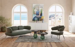 Online KARE Design Komoda 3-drzwiowa biała skandynawska drewno i MDF nogi czarne 160x75 cm - KARE