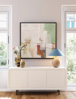 Online KARE Design Komoda 3-drzwiowa biała skandynawska drewno i MDF nogi czarne 160x75 cm - KARE