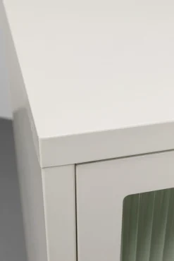 Clearance KARE Design Komoda 3-drzwiowa biała stal i szkło 80x85 cm - KARE