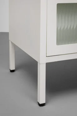 Clearance KARE Design Komoda 3-drzwiowa biała stal i szkło 80x85 cm - KARE