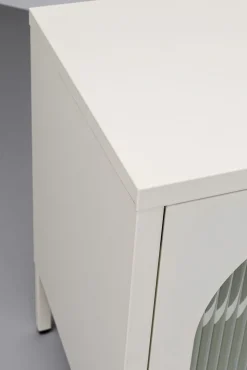 Best KARE Design Komoda 3-drzwiowa biała stal i szkło 120x60 cm - KARE