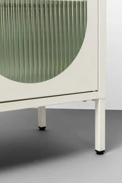 Discount KARE Design Komoda 2-drzwiowa biała stal i szkło 80x90 cm - KARE