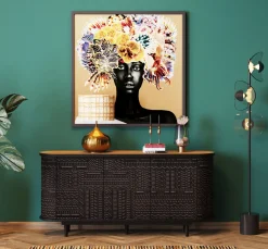 Online KARE Design Komoda 3-drzwiowa boho drewno mango czarne blat naturalny 160x75 cm - KARE