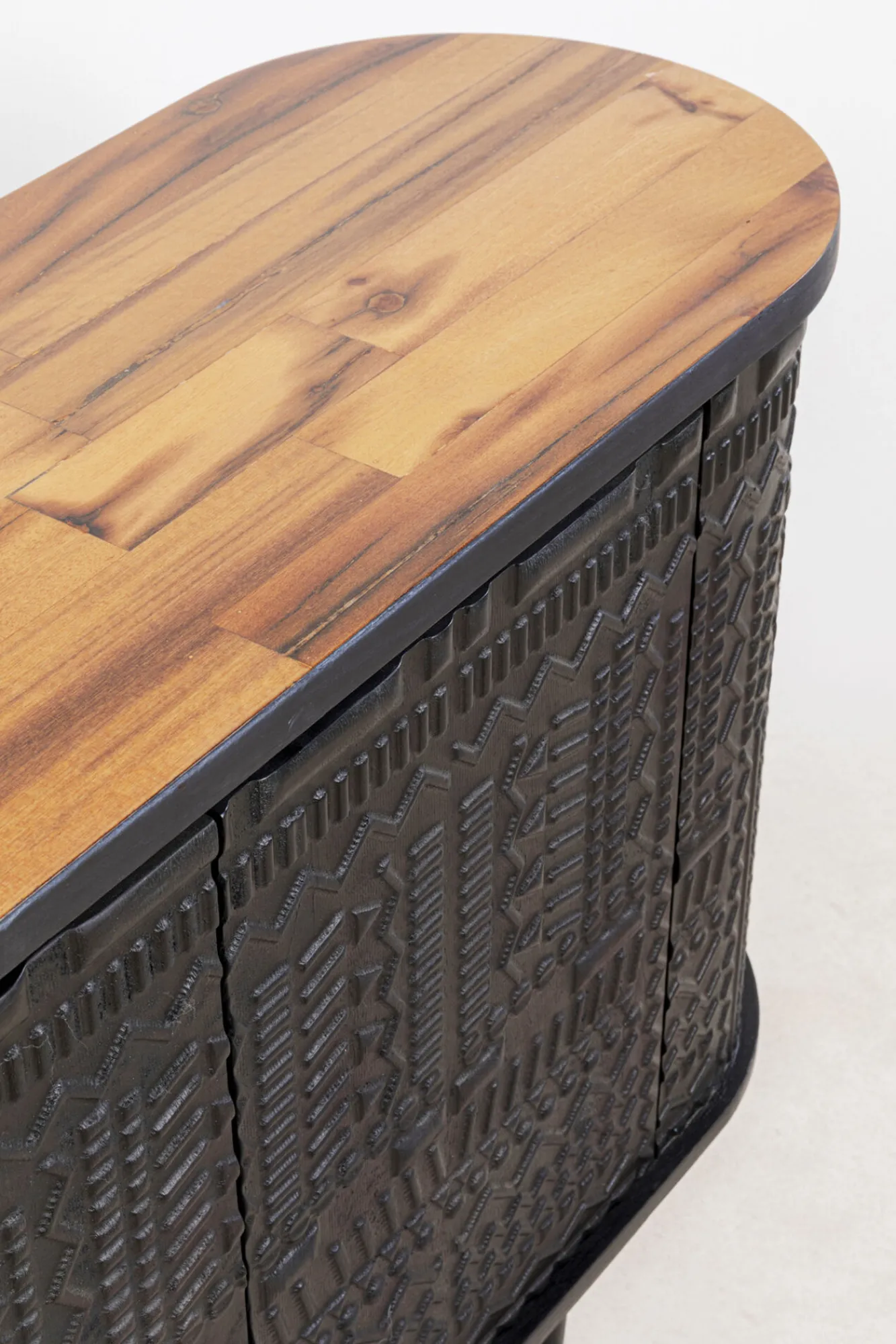 Online KARE Design Komoda 3-drzwiowa boho drewno mango czarne blat naturalny 160x75 cm - KARE