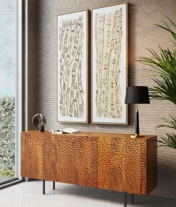 Best KARE Design Komoda 3-drzwiowa do salonu drewno mango ręczne wykonanie 160x75 cm - KARE