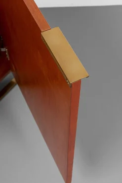 Clearance KARE Design Komoda 3-drzwiowa fornir orzechowy nogi złote stalowe 160x78 cm front efekt 3D - KARE