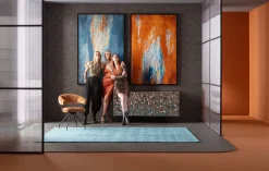 Discount KARE Design Komoda 4-drzwiowa fornirowana czarna front srebrny ze stali nierdzewnej 160x78 cm - KARE