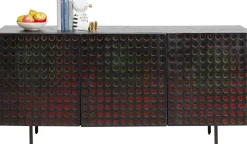 Fashion KARE Design Komoda 3-drzwiowa fornirowana czarna front kolorowy 160x75 cm - KARE