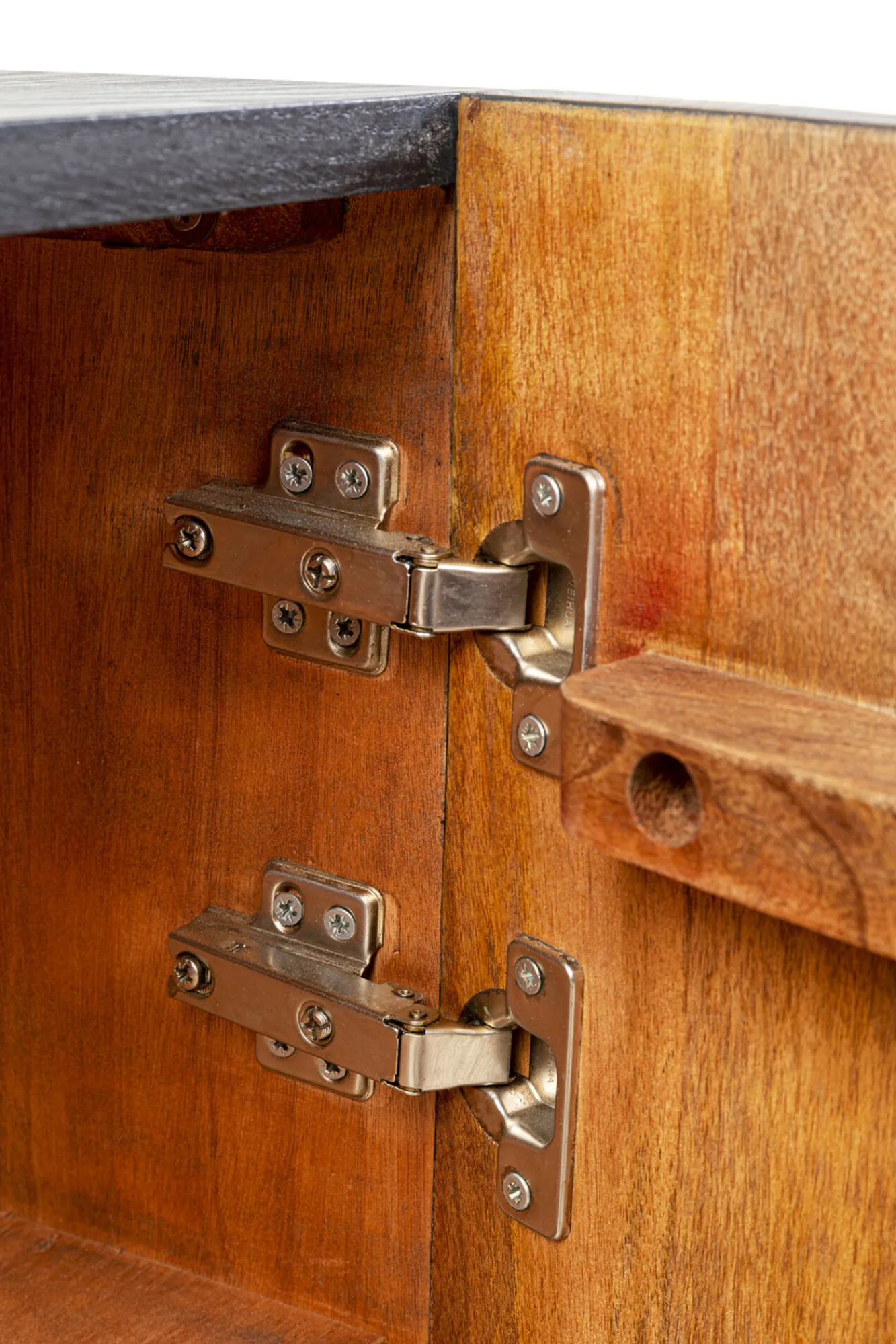 Fashion KARE Design Komoda 3-drzwiowa fornirowana czarna front kolorowy 160x75 cm - KARE