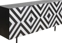 Best KARE Design Komoda 3-drzwiowa fornirowana front czarno-biały 160x75 cm - KARE
