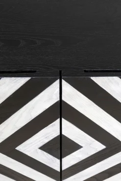 Best KARE Design Komoda 3-drzwiowa fornirowana front czarno-biały 160x75 cm - KARE