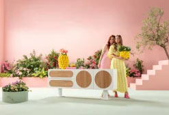 Clearance KARE Design Komoda 2-drzwiowa z 2 szufladami biała front drewno dębowe 183x76 cm - KARE