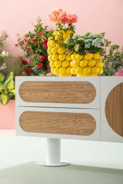 Clearance KARE Design Komoda 2-drzwiowa z 2 szufladami biała front drewno dębowe 183x76 cm - KARE