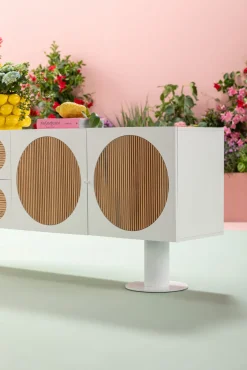 Clearance KARE Design Komoda 2-drzwiowa z 2 szufladami biała front drewno dębowe 183x76 cm - KARE