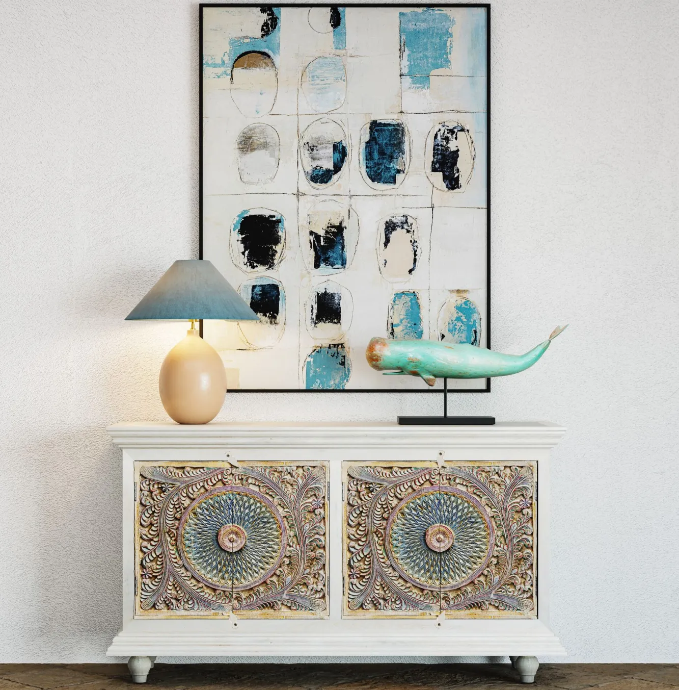 Online KARE Design Komoda 4-drzwiowa z drewna mango front kolorowy 180x95 cm - KARE