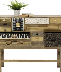 Best KARE Design Komoda ekskluzywna z szufladami antyczne złoto ręczne wykonanie 110x105 cm - KARE