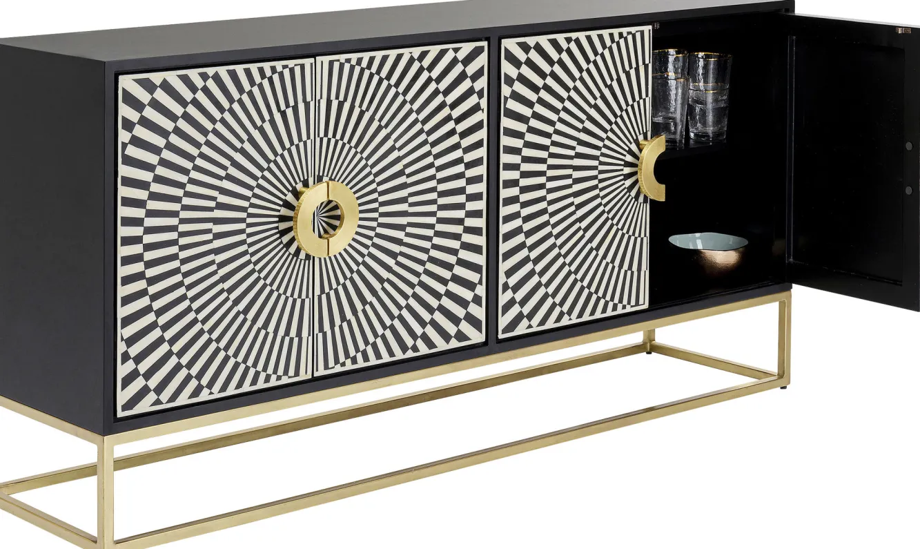 Fashion KARE Design Komoda Electro 160x80 cm czarno-biała - KARE