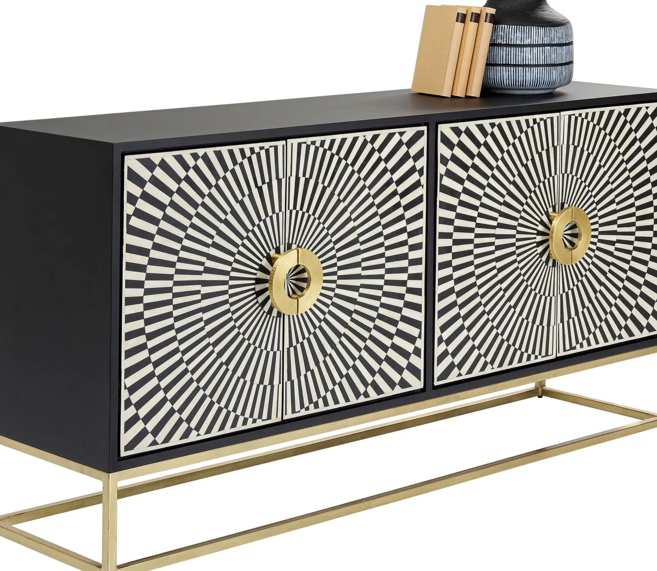 Fashion KARE Design Komoda Electro 160x80 cm czarno-biała - KARE