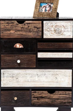 Outlet KARE Design Komoda Finca 70x90 cm ciemnobrązowa - fronty kolorowe - KARE