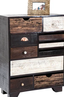 Outlet KARE Design Komoda Finca 70x90 cm ciemnobrązowa - fronty kolorowe - KARE