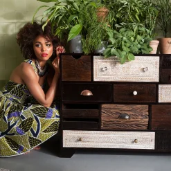 Hot KARE Design Komoda Finca 114x80 cm ciemnobrązowa mango - KARE