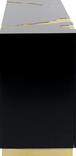 Fashion KARE Design Komoda glamour czterodrzwiowa czarno-złota 165 cm - KARE