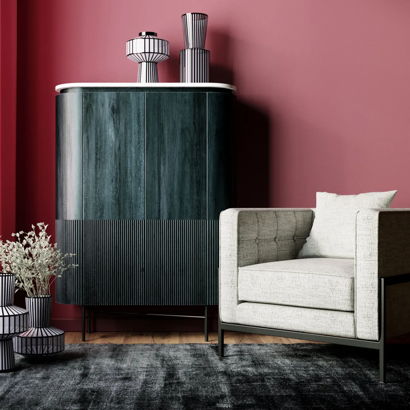 Outlet KARE Design Komoda Glenn 100x138 cm ciemnoszara - KARE