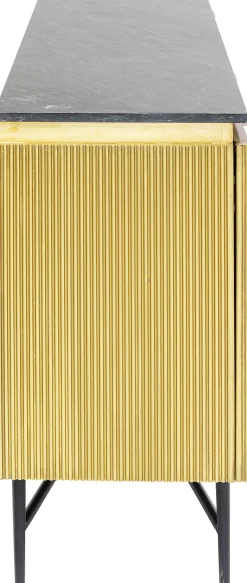 Discount KARE Design Komoda Goldie 160x86 cm drewno mango złota - blat zielony marmur - KARE