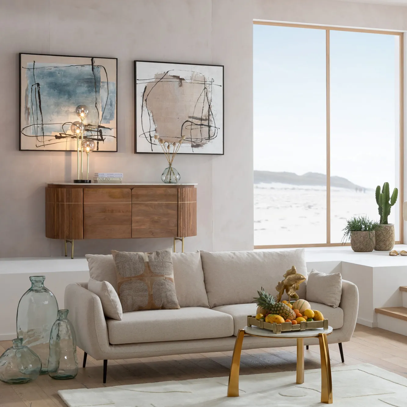 Clearance KARE Design Komoda Grace 160x78 cm drewno mango - blat marmur - KARE