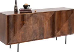Discount KARE Design Komoda Grooves 164x79 cm brązowa mango - KARE