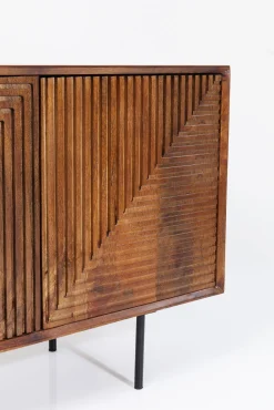 Discount KARE Design Komoda Grooves 164x79 cm brązowa mango - KARE