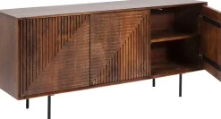 Discount KARE Design Komoda Grooves 164x79 cm brązowa mango - KARE
