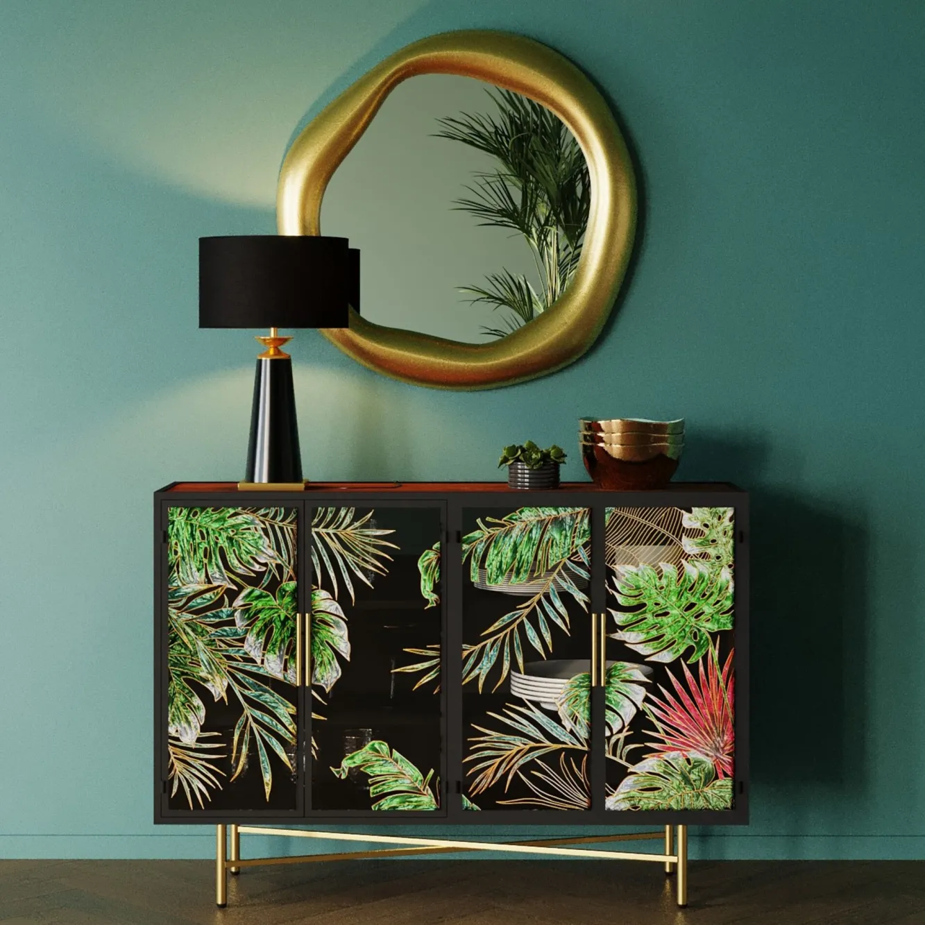 Discount KARE Design Komoda Jungle 135x95 cm kolorowa - KARE