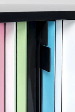 Clearance KARE Design Komoda kolorowa z szufladami i drzwiami MDF 186 cm podstawa czarna stalowa - KARE