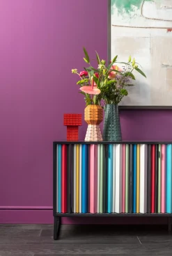 Clearance KARE Design Komoda kolorowa z szufladami i drzwiami MDF 186 cm podstawa czarna stalowa - KARE