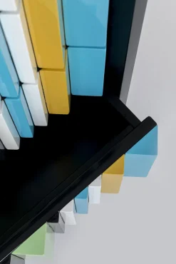 Clearance KARE Design Komoda kolorowa z szufladami i drzwiami MDF 186 cm podstawa czarna stalowa - KARE