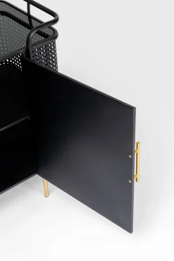 Discount KARE Design Komoda loft ze szklanym blatem czarna 120x70 cm - KARE