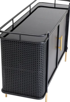 Discount KARE Design Komoda loft ze szklanym blatem czarna 120x70 cm - KARE