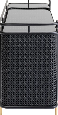 Discount KARE Design Komoda loft ze szklanym blatem czarna 120x70 cm - KARE