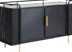 Discount KARE Design Komoda loft ze szklanym blatem czarna 120x70 cm - KARE
