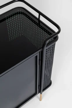 Discount KARE Design Komoda loft ze szklanym blatem czarna 120x70 cm - KARE