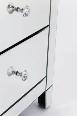 Clearance KARE Design Komoda lustrzana blat lustro srebrna z szufladami 49x41 cm - KARE