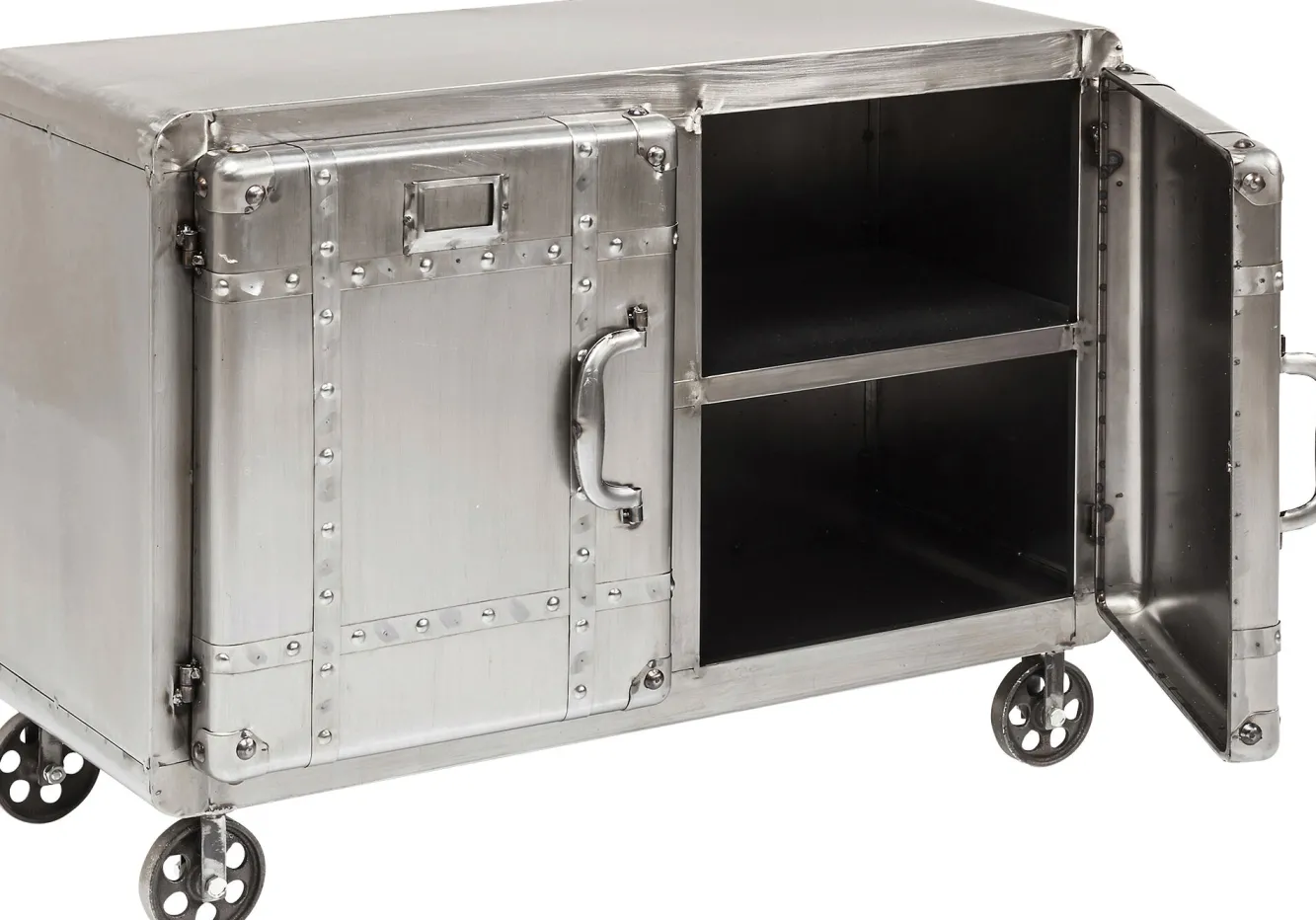 New KARE Design Komoda na kółkach Buster 81x60 cm srebrna - KARE