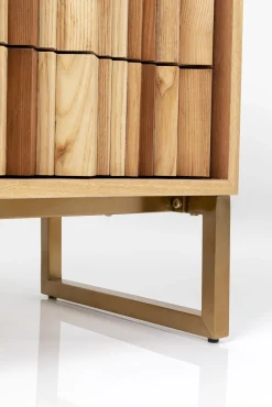 Clearance KARE Design Komoda naturalna z szufladami i drzwiami 186 cm podstawa złota - KARE