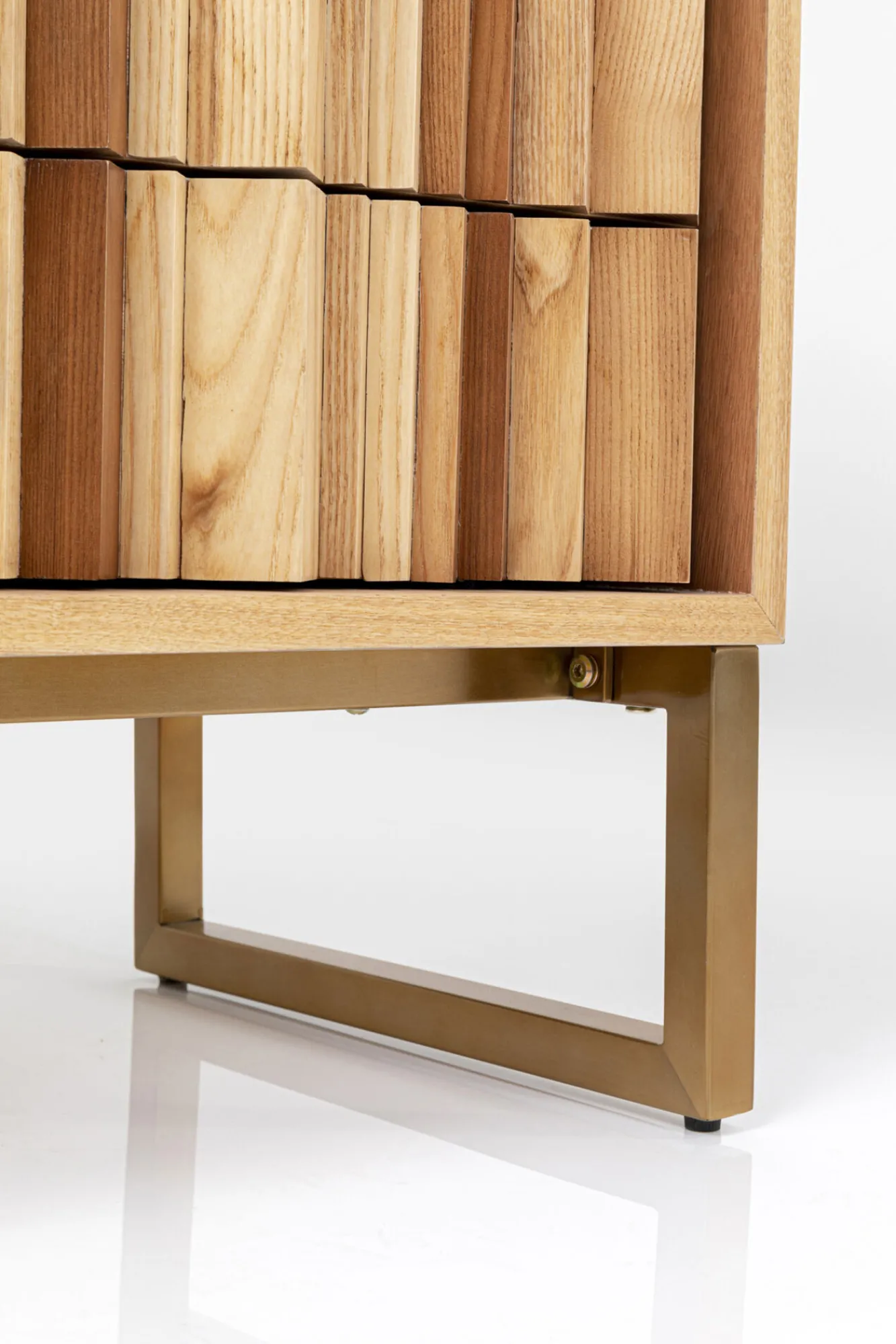 Clearance KARE Design Komoda naturalna z szufladami i drzwiami 186 cm podstawa złota - KARE