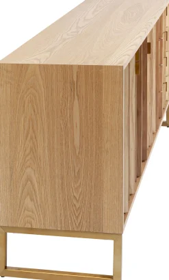 Clearance KARE Design Komoda naturalna z szufladami i drzwiami 186 cm podstawa złota - KARE